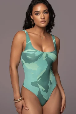 Green Private Getaway Mesh Bodysuit