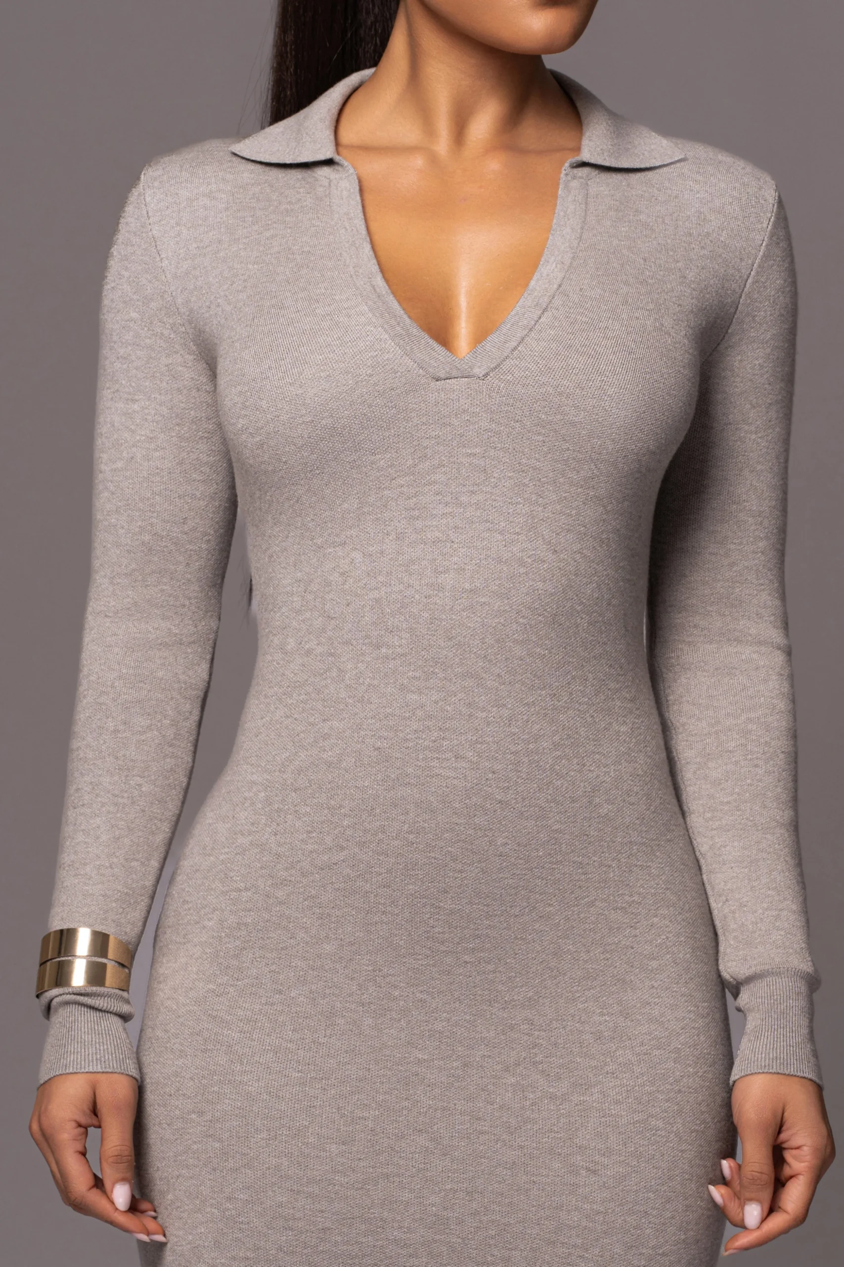Grey Bellinda Collar Maxi Dress