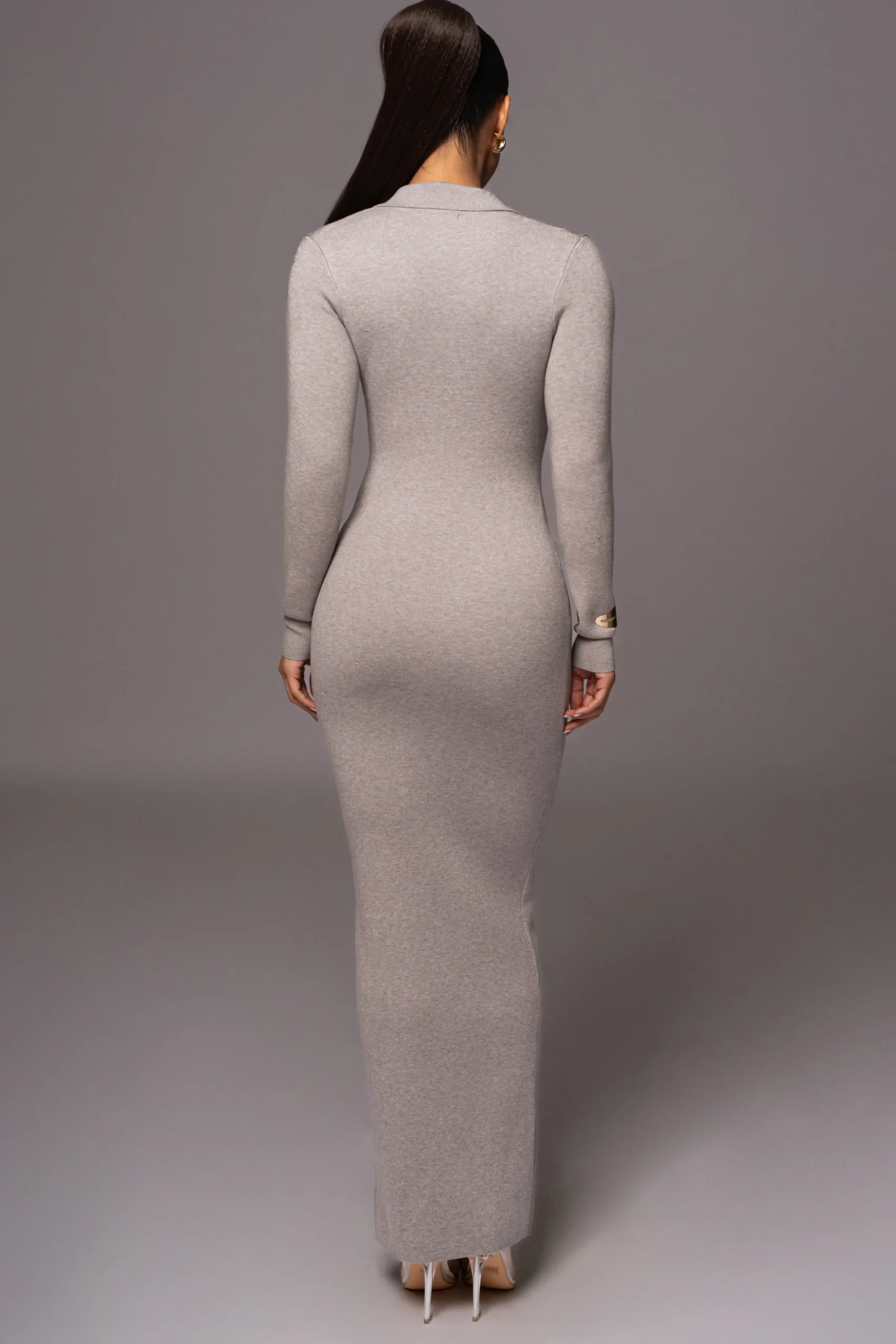 Grey Bellinda Collar Maxi Dress