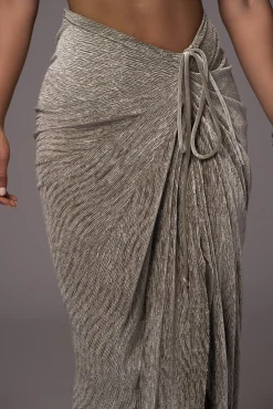 Grey Chosen One Velvet Skirt Set
