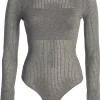 Grey Klaudette Knit Bodysuit