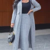 Grey Missy Cable Sweater Midi Skirt