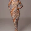 Grey Multi Solana Mesh Maxi Dress