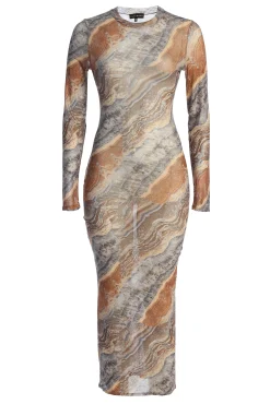 Grey Multi Solana Mesh Maxi Dress