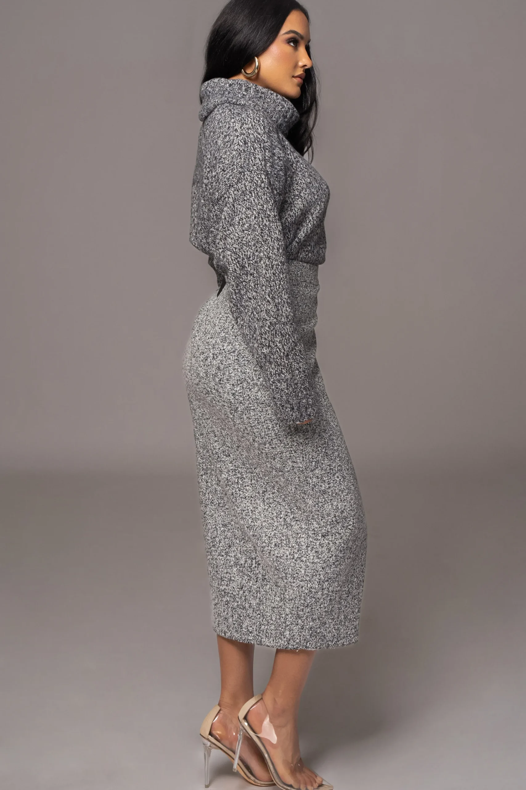 Grey New Beginnings Oversized Turtleneck