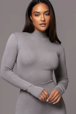 Grey Noel Sweater Knit Jumpsuit