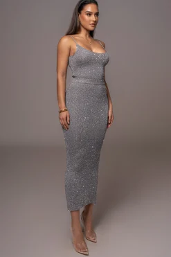 Grey Palace Sequin Skirt Set