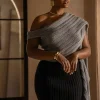 Grey Soft Life Cable Knit Sweater Top