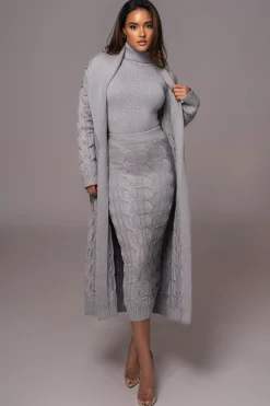 Grey Stepping Out Sweater Cardigan
