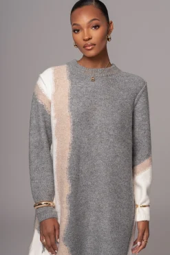 Grey Tash Sweater Knit Dress