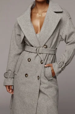 Heather Grey Beverly Trench Coat