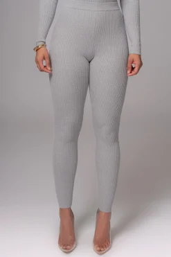 Heather Grey Naaya Ribbed Leggings