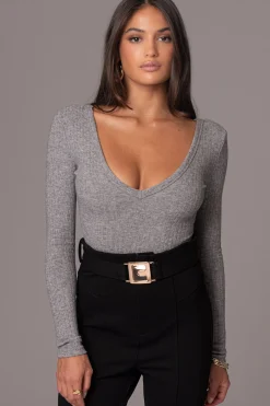 Heather Grey Pegasus Chain Bodysuit