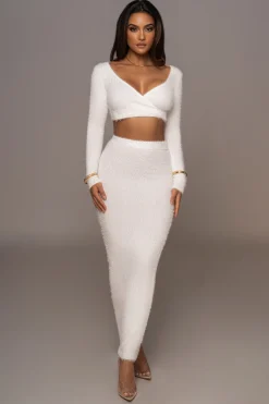 Ivory Annette Sweater Knit Skirt Set