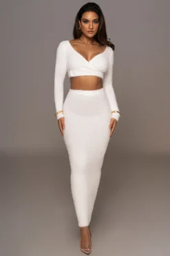 Ivory Annette Sweater Knit Skirt Set