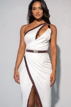Ivory Anniversary Belted Wrap Dress