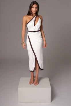 Ivory Anniversary Belted Wrap Dress