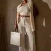 Ivory Back In Business Knit Trousers