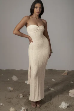 Ivory Blanca Strapless Maxi Dress