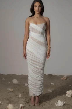 Ivory Catalina Lurex Knit Maxi Dress