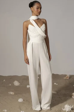 Ivory Coastal Bliss Linen Bustier