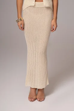 Ivory Cyrus Ribbed Skirt Set