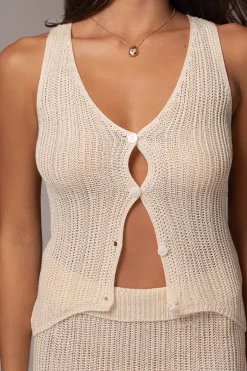 Ivory Cyrus Ribbed Skirt Set