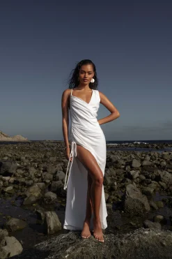 Ivory Dreaming Of Summer Linen Dress