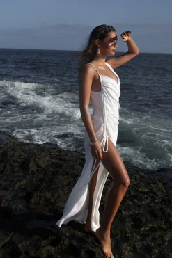 Ivory Dreaming Of Summer Linen Dress