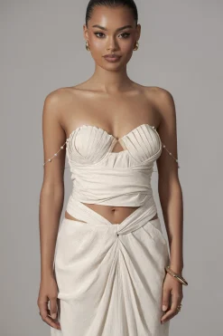 Ivory Dreamland Linen Skirt