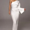 Ivory Femme Drape Maxi Dress