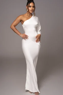 Ivory Femme Drape Maxi Dress