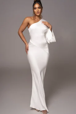 Ivory Femme Drape Maxi Dress
