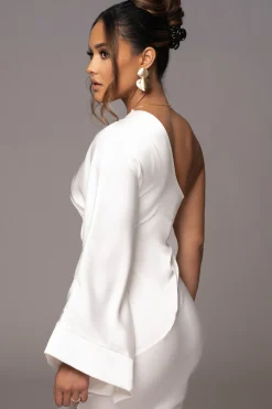 Ivory Femme Drape Maxi Dress