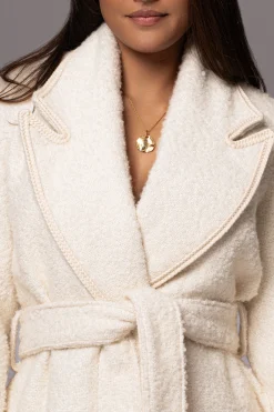 Ivory Fit For Success Boucle Coat
