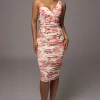 Ivory Floral Secret Meadow Midi Dress