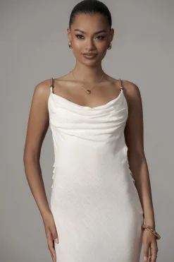 Ivory Getaway Linen Maxi Dress