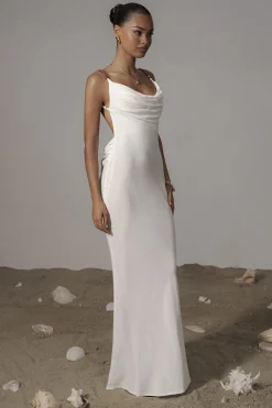 Ivory Getaway Linen Maxi Dress