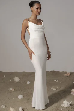 Ivory Getaway Linen Maxi Dress