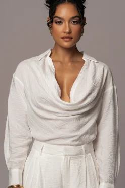 Ivory Greta Collared Top