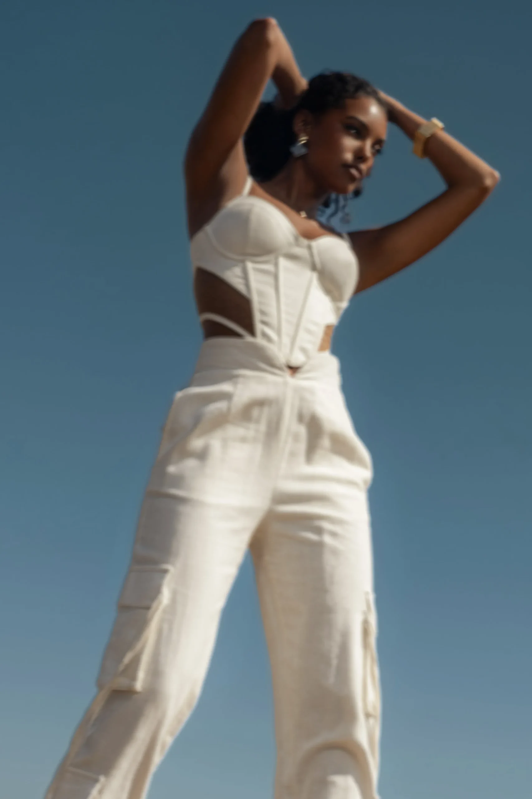 Ivory Horizon Linen Corset