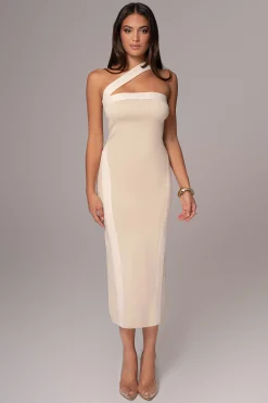 Ivory Ivone Asymmetrical Midi Dress