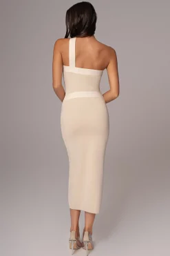 Ivory Ivone Asymmetrical Midi Dress