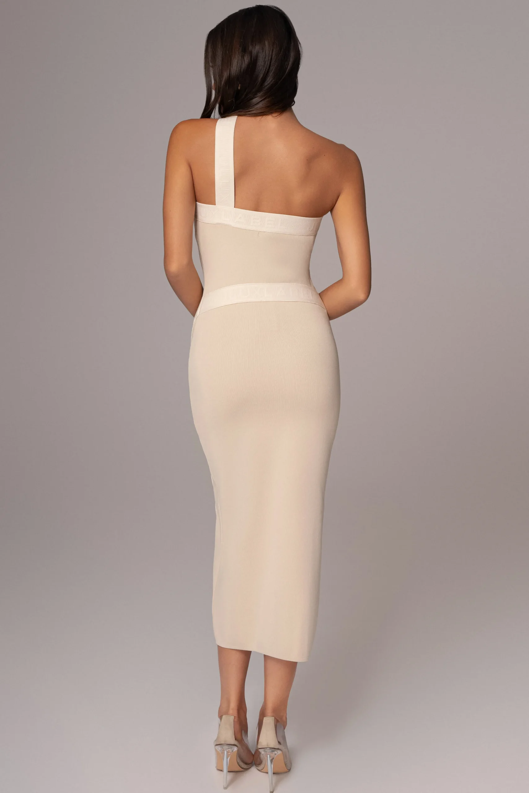 Ivory Ivone Asymmetrical Midi Dress