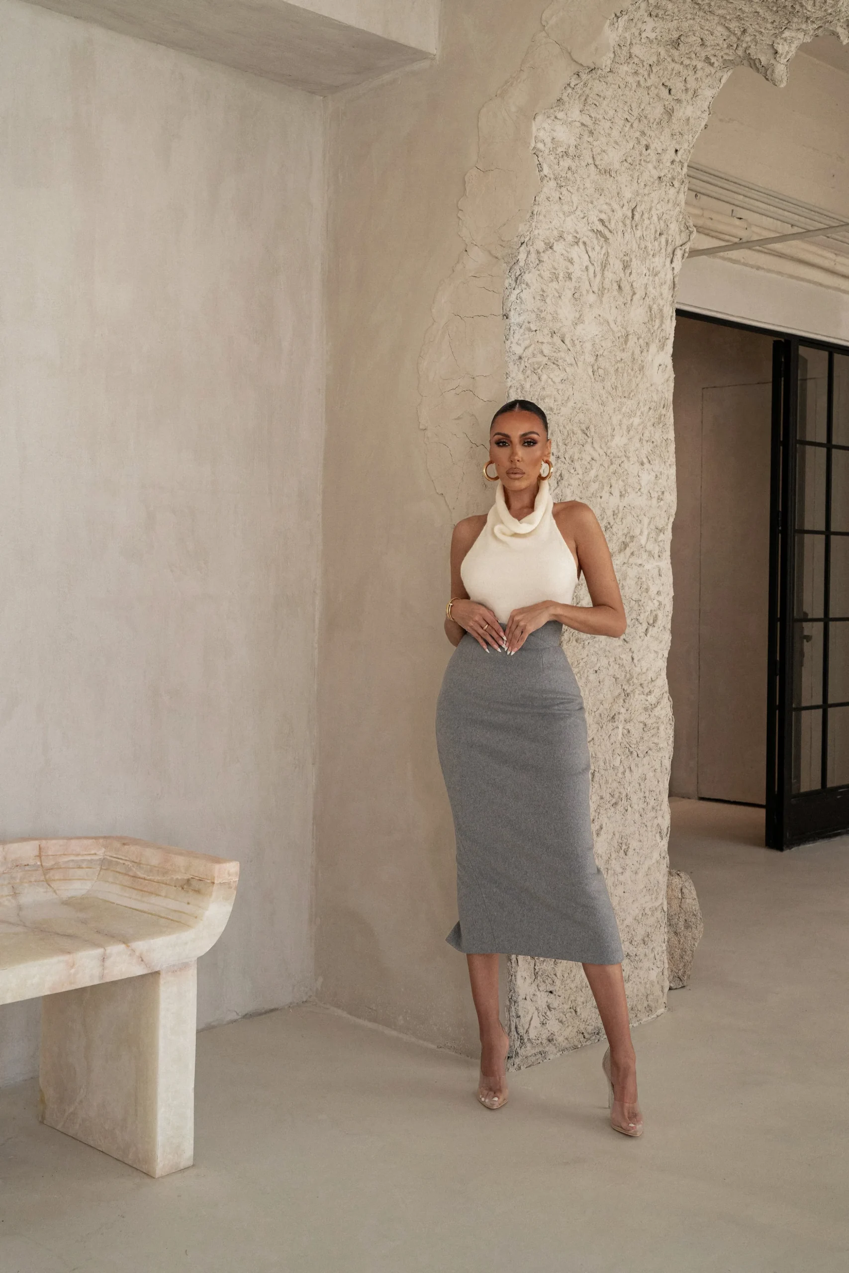 Ivory Joya Rib Knit Top