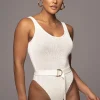 Ivory Juliette Knit Belted One Piece