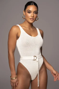 Ivory Juliette Knit Belted One Piece