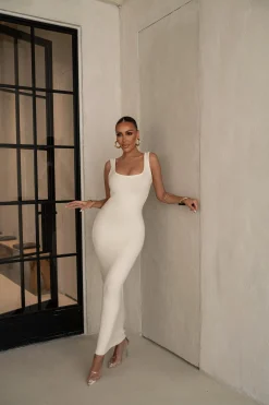Ivory Karolina Knit Maxi Dress