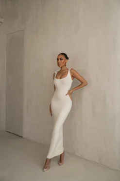 Ivory Karolina Knit Maxi Dress