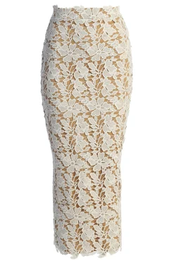 Ivory Lace Romance Maxi Skirt